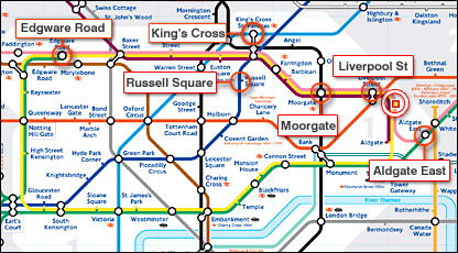 mapa del metro de Londres