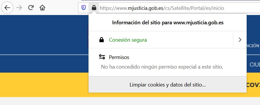 Servicios electrónicos de confianza, acceso por información de certificado https en web